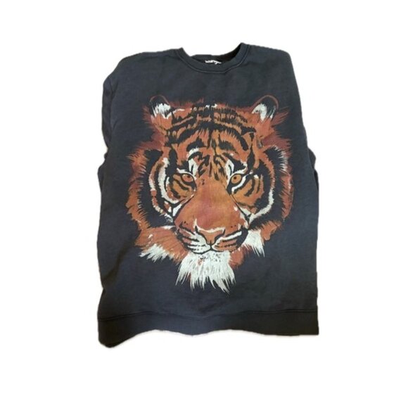 GUC!! FREE PEOPLE x WRANGLER Tiger Sweatshirt | Oversized Slouchy Crewneck | Med - Picture 1 of 7